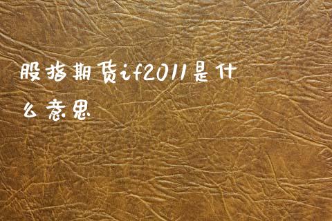 股指期货if2011是什么意思_https://www.gongyisiwang.com_广发期货手续费_第1张