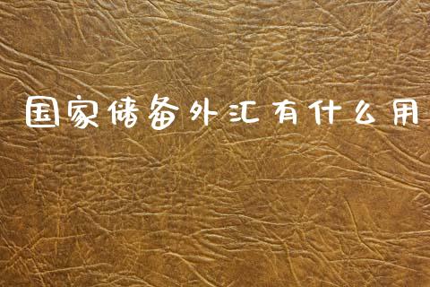 国家储备外汇有什么用_https://www.gongyisiwang.com_广发期货手续费_第1张