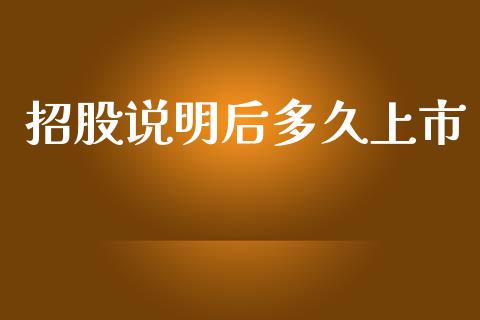招股说明后多久上市_https://www.gongyisiwang.com_股指期货交易手续费_第1张