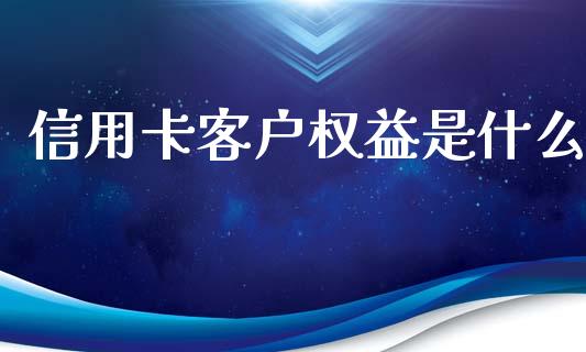 信用卡客户权益是什么_https://www.gongyisiwang.com_焦炭期货手续费_第1张