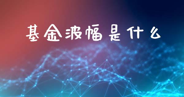 基金波幅是什么_https://www.gongyisiwang.com_焦炭期货手续费_第1张