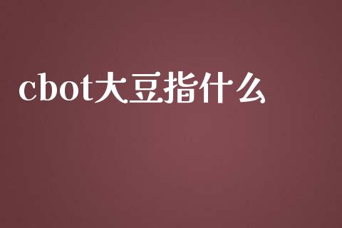 cbot大豆指什么_https://www.gongyisiwang.com_恒指期货_第1张