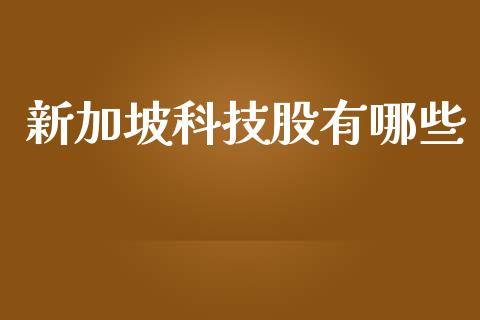 新加坡科技股有哪些_https://www.gongyisiwang.com_道指_第1张