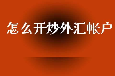 怎么开炒外汇帐户_https://www.gongyisiwang.com_期货公司手续费排名_第1张