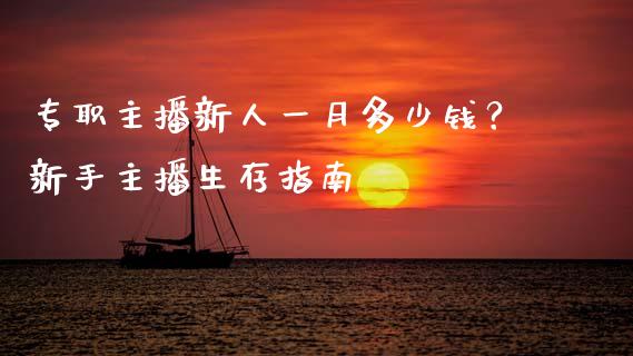 专职主播新人一月多少钱？新手主播生存指南_https://www.gongyisiwang.com_股指期货交易手续费_第1张