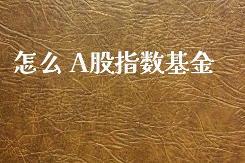 怎么 A股指数基金_https://www.gongyisiwang.com_原油期货_第1张