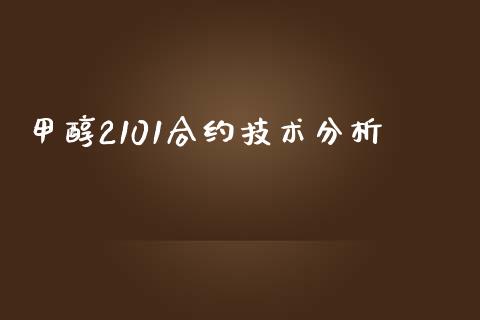 甲醇2101合约技术分析_https://www.gongyisiwang.com_恒指期货_第1张