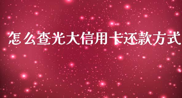 怎么查光大信用卡还款方式_https://www.gongyisiwang.com_恒指期货_第1张