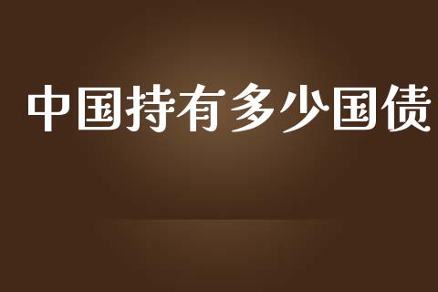 中国持有多少国债_https://www.gongyisiwang.com_焦炭期货手续费_第1张