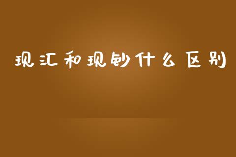 现汇和现钞什么区别_https://www.gongyisiwang.com_广发期货手续费_第1张