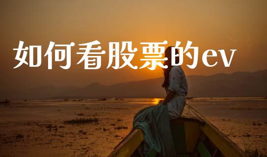如何看股票的ev_https://www.gongyisiwang.com_焦炭期货手续费_第1张