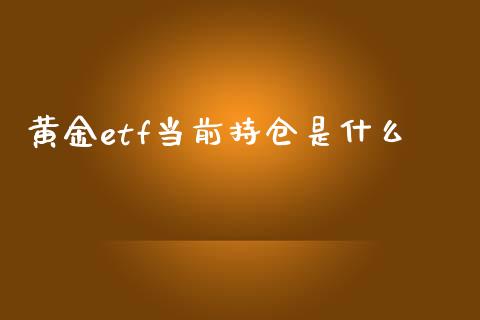 黄金etf当前持仓是什么_https://www.gongyisiwang.com_广发期货手续费_第1张