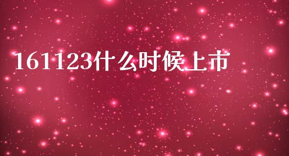 161123什么时候上市_https://www.gongyisiwang.com_期货公司手续费排名_第1张