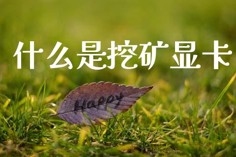什么是挖矿显卡_https://www.gongyisiwang.com_期货公司手续费排名_第1张