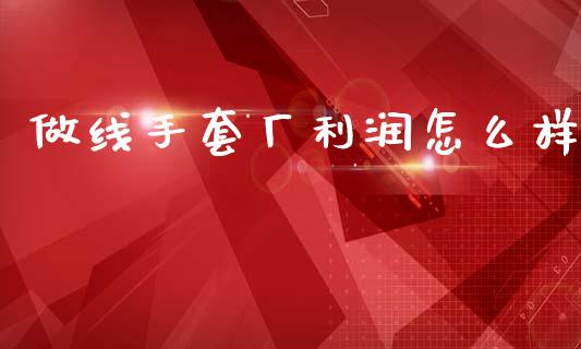 做线手套厂利润怎么样_https://www.gongyisiwang.com_广发期货手续费_第1张