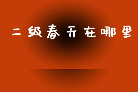 二级春天在哪里_https://www.gongyisiwang.com_股指期货交易手续费_第1张