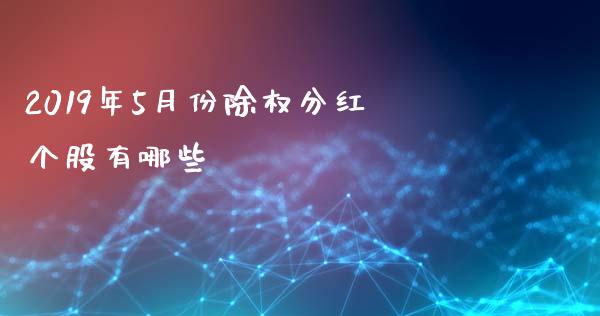 2019年5月份除权分红个股有哪些_https://www.gongyisiwang.com_股指期货_第1张