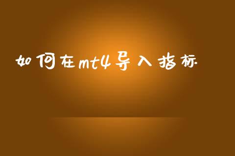 如何在mt4导入指标_https://www.gongyisiwang.com_广发期货手续费_第1张