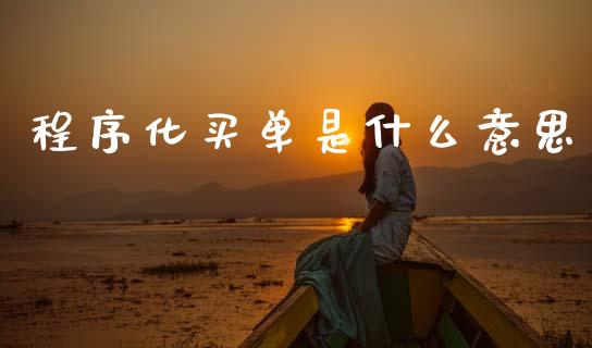 程序化买单是什么意思_https://www.gongyisiwang.com_道指_第1张
