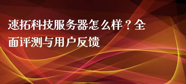 速拓科技服务器怎么样？全面评测与用户反馈_https://www.gongyisiwang.com_道指_第1张