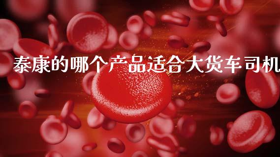 泰康的哪个产品适合大货车司机_https://www.gongyisiwang.com_道指_第1张