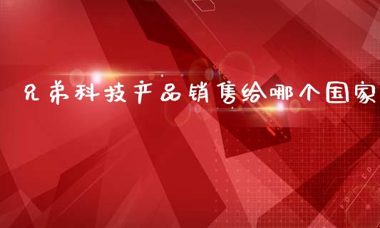 兄弟科技产品销售给哪个国家_https://www.gongyisiwang.com_恒指期货_第1张
