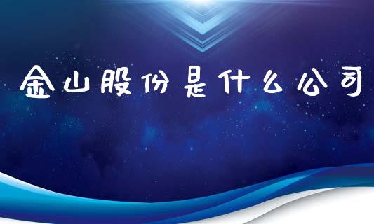 金山股份是什么公司_https://www.gongyisiwang.com_原油期货_第1张