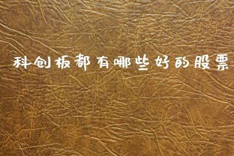 科创板都有哪些好的股票_https://www.gongyisiwang.com_原油期货_第1张
