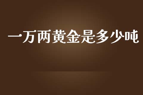 一万两黄金是多少吨_https://www.gongyisiwang.com_原油期货_第1张