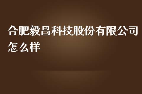 合肥毅昌科技股份有限公司怎么样_https://www.gongyisiwang.com_股指期货_第1张