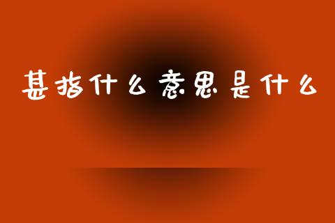 甚指什么意思是什么_https://www.gongyisiwang.com_期货公司手续费排名_第1张