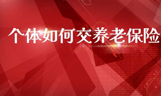 个体如何交养老保险_https://www.gongyisiwang.com_广发期货手续费_第1张