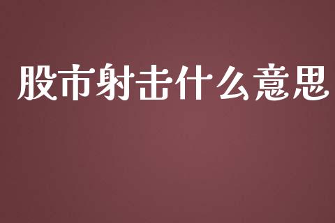 股市射击什么意思_https://www.gongyisiwang.com_期货公司手续费排名_第1张