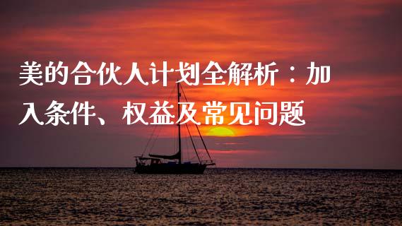 美的合伙人计划全解析：加入条件、权益及常见问题_https://www.gongyisiwang.com_广发期货手续费_第1张