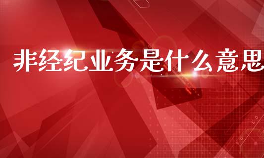 非经纪业务是什么意思_https://www.gongyisiwang.com_道指_第1张
