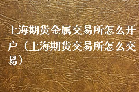 上海期货金属交易所怎么开户（上海期货交易所怎么交易）_https://www.gongyisiwang.com_道指_第1张