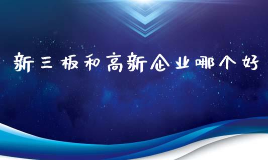 新三板和高新企业哪个好_https://www.gongyisiwang.com_焦炭期货手续费_第1张