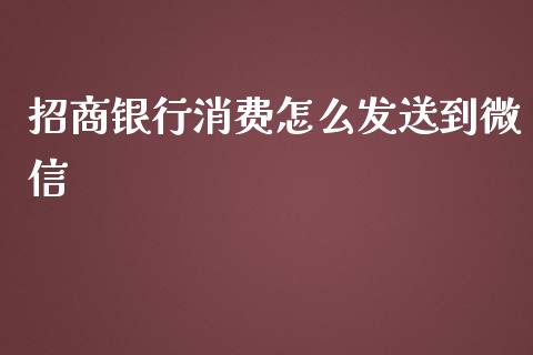 招商银行消费怎么发送到微信_https://www.gongyisiwang.com_焦炭期货手续费_第1张