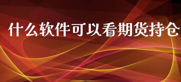 什么软件可以看期货持仓_https://www.gongyisiwang.com_道指_第1张