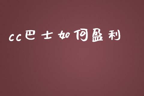 cc巴士如何盈利_https://www.gongyisiwang.com_道指_第1张