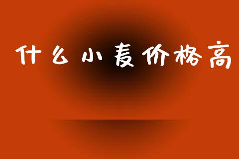 什么小麦价格高_https://www.gongyisiwang.com_期货公司手续费排名_第1张