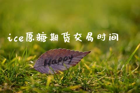 ice原糖期货交易时间_https://www.gongyisiwang.com_股指期货交易手续费_第1张