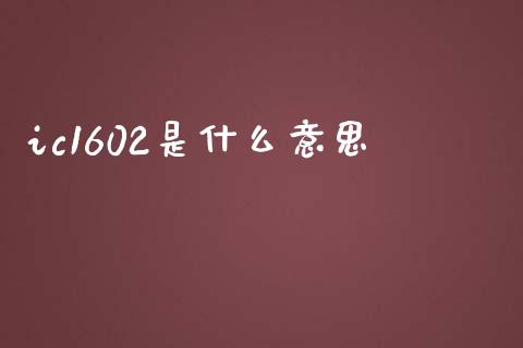 ic1602是什么意思_https://www.gongyisiwang.com_焦炭期货手续费_第1张