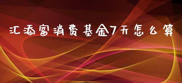 汇添富消费基金7天怎么算_https://www.gongyisiwang.com_股指期货交易手续费_第1张