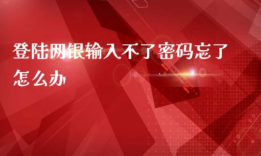 登陆网银输入不了密码忘了怎么办_https://www.gongyisiwang.com_广发期货手续费_第1张