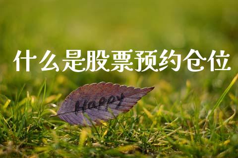 什么是股票预约仓位_https://www.gongyisiwang.com_期货公司手续费排名_第1张