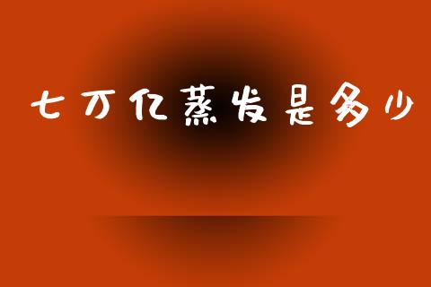 七万亿蒸发是多少_https://www.gongyisiwang.com_广发期货手续费_第1张