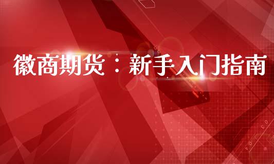 徽商期货：新手入门指南_https://www.gongyisiwang.com_原油期货_第1张