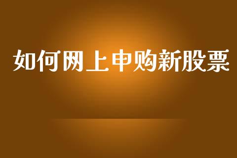 如何网上申购新股票_https://www.gongyisiwang.com_原油期货_第1张