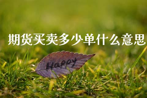 期货买卖多少单什么意思_https://www.gongyisiwang.com_道指_第1张